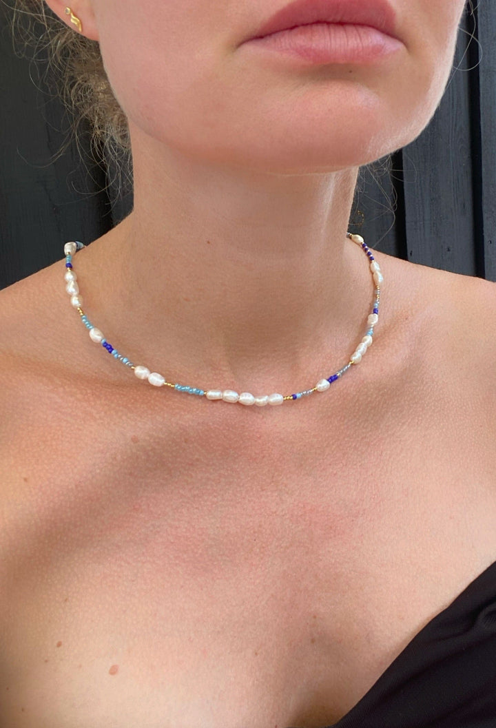 Andcopenhagen Smykker Andcopenhagen - Amaya perle halskæde - Ferskvands og Glas perler