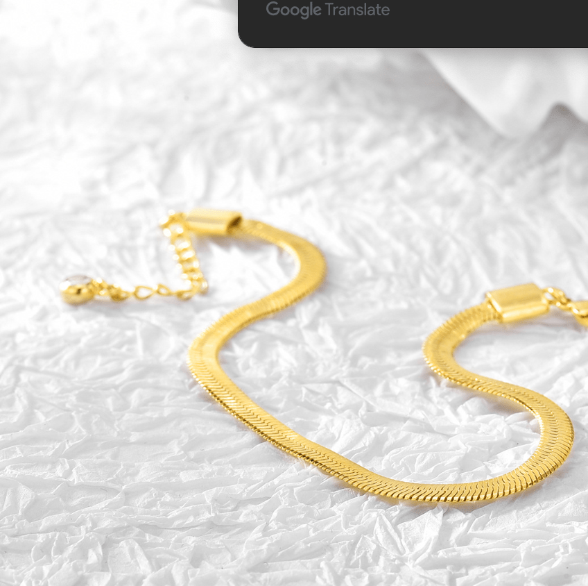 Andcopenhagen Smykker Guld armbånd - flad slange kæde - Gabi  - Andcopenhagen