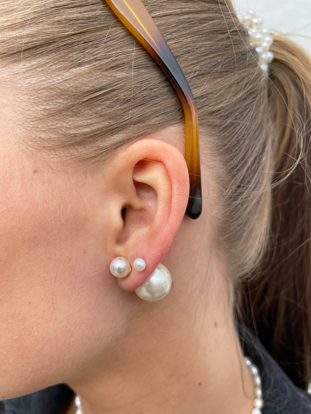 Andcopenhagen Jewelry - Sophie double pearl Øreringe - 18 karat guldbelagt 925 sterlingsølv