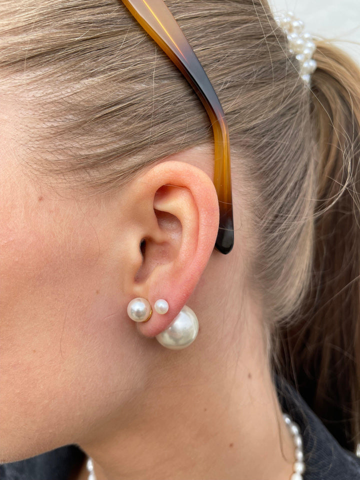 Andcopenhagen Jewelry - Sophie double pearl Øreringe - 18 karat guldbelagt 925 sterlingsølv