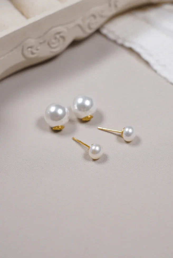 Andcopenhagen Jewelry - Øreringe - 18 karat guldbelagt 925 sterlingsølv - Sophie small double pearl