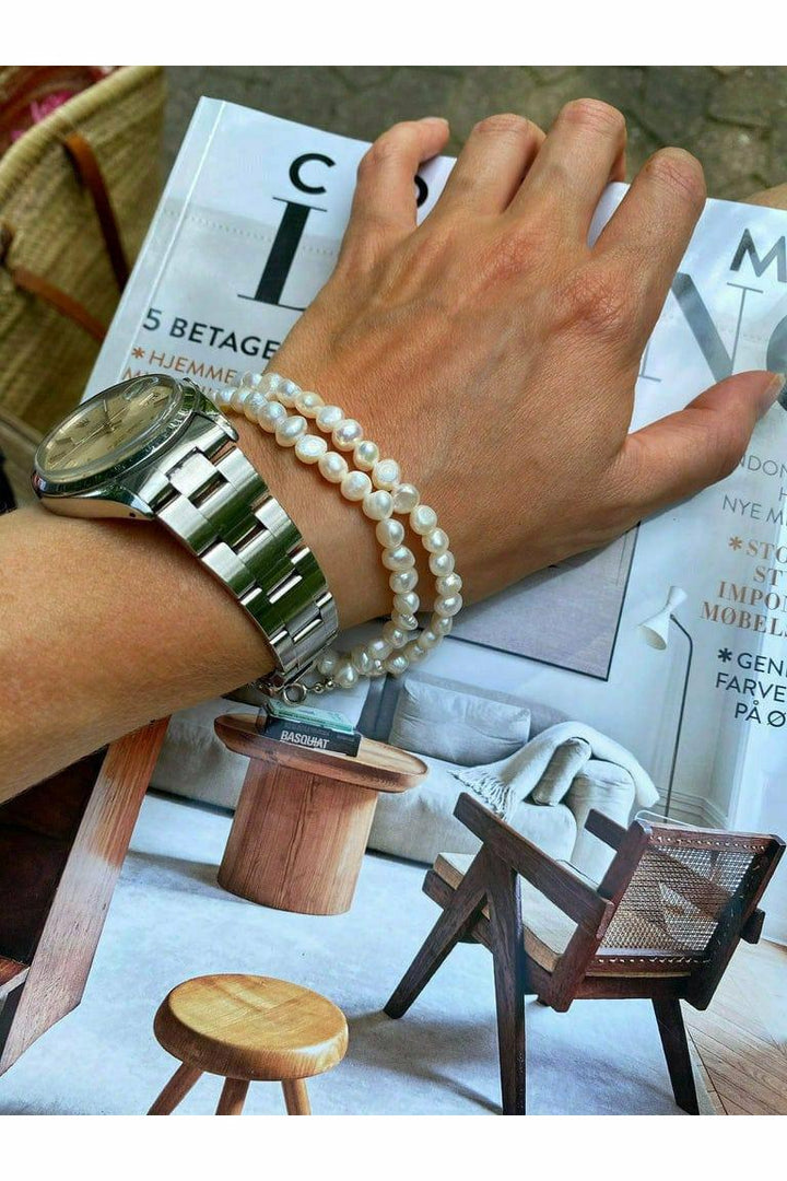 Andcopenhagen Jewelry - Halskæde - 18 karat guldbelagt 925 sterlingsølv - Timeless Pearl