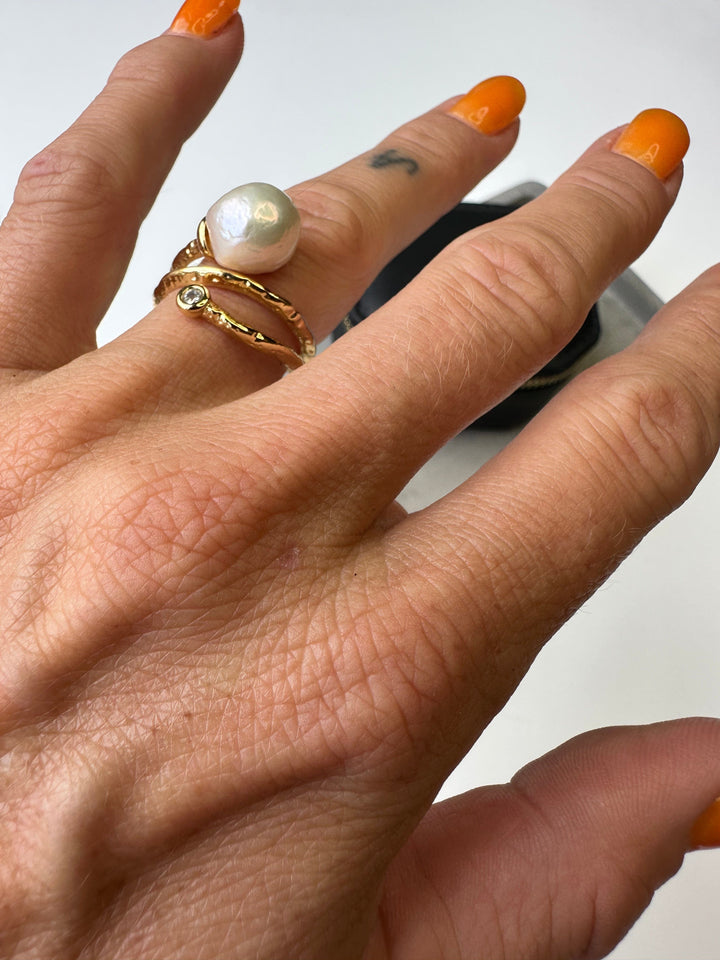 Andcopenhagen Smykker Andcopenhagen - White Pearl Ring