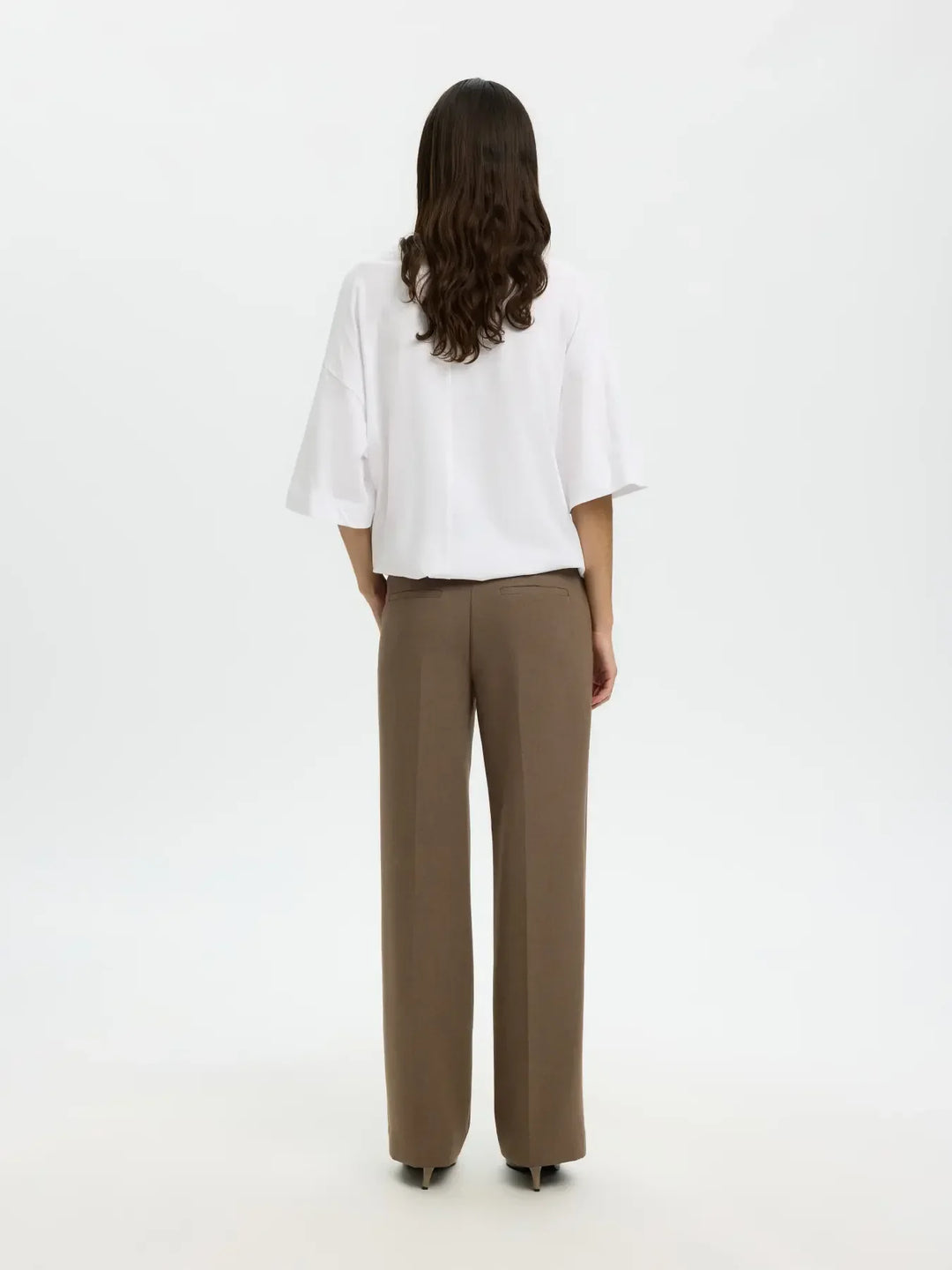 Selected Femme - Bukser - Chocolate Chip - Rita MW wide pant