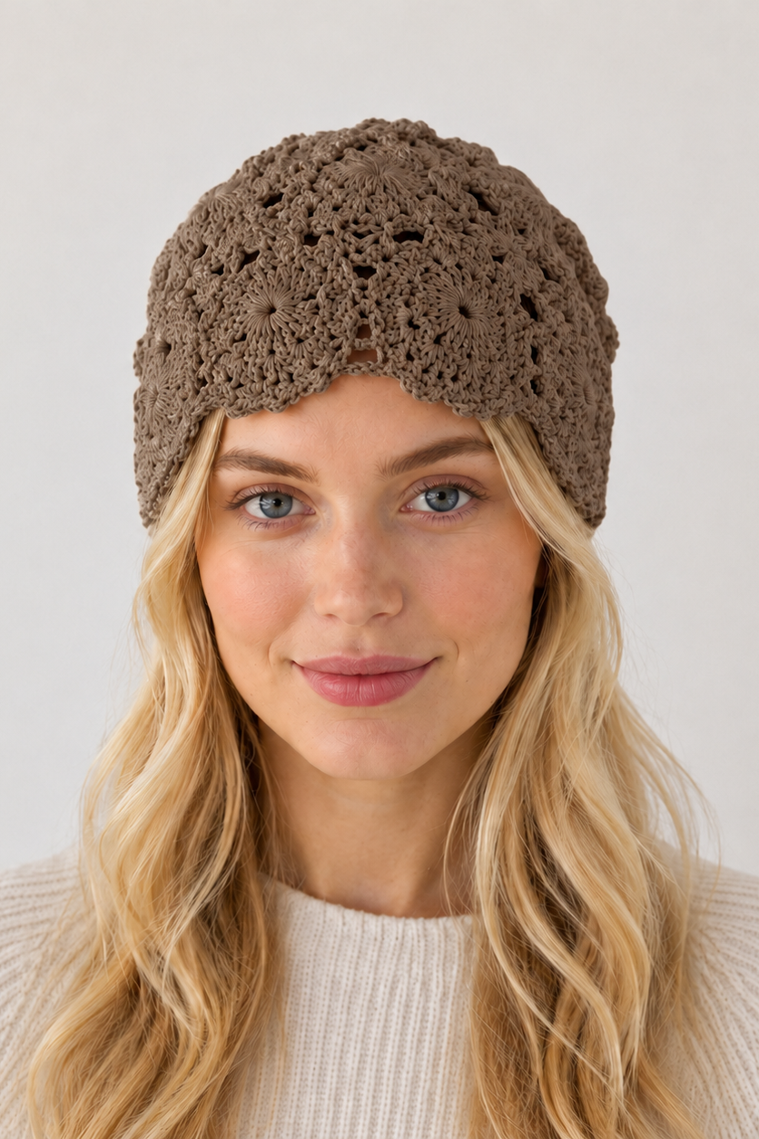 Sassy Copenhagen - Hæklet beanie - Khaki - Betty