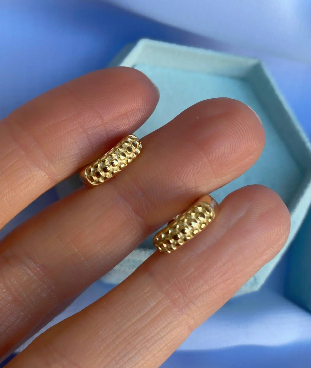 Andcopenhagen Jewelry - Øreringe hoops - 18 karat guldbelagt 925 sterlingsølv - Chunky Dottie