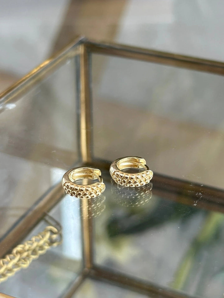 Andcopenhagen Jewelry - Øreringe hoops - 18 karat guldbelagt 925 sterlingsølv - Chunky Dottie