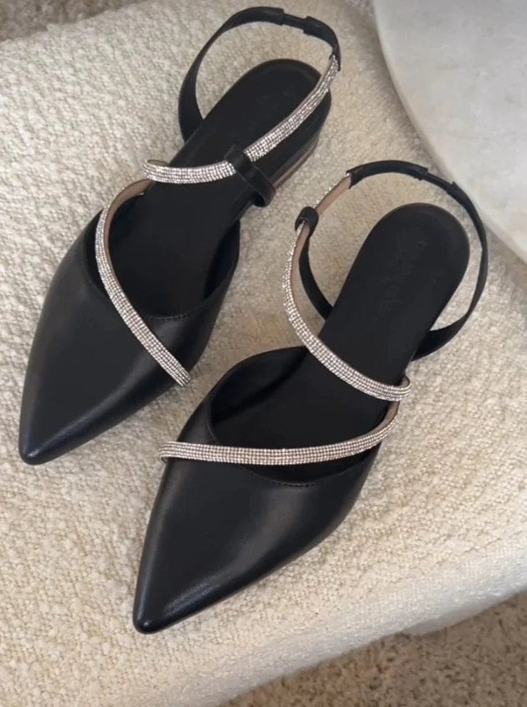 Copenhagen Shoes Sko Ballerina - sort m. sølv detaljer - Feminsta - Copenhagenshoes