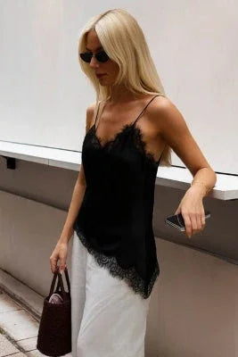 Coster Copenhagen - Satin blonde top - Sort E1001