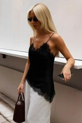 Coster Copenhagen - Satin blonde top - Sort E1001