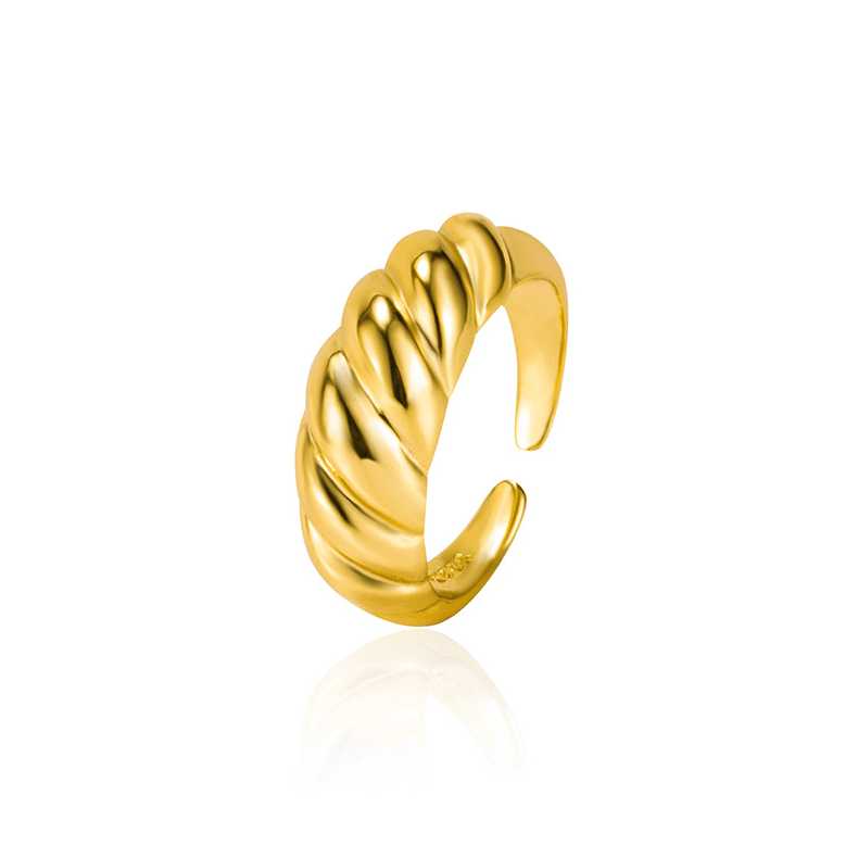 Andcopenhagen Smykker Curly guld ring - Curly Justerbar  - Andcopenhagen