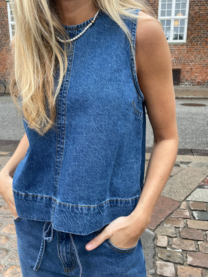 Global Funk Overdele Denim Blue top - Rihne - Global Funk (Bemærk preorder)