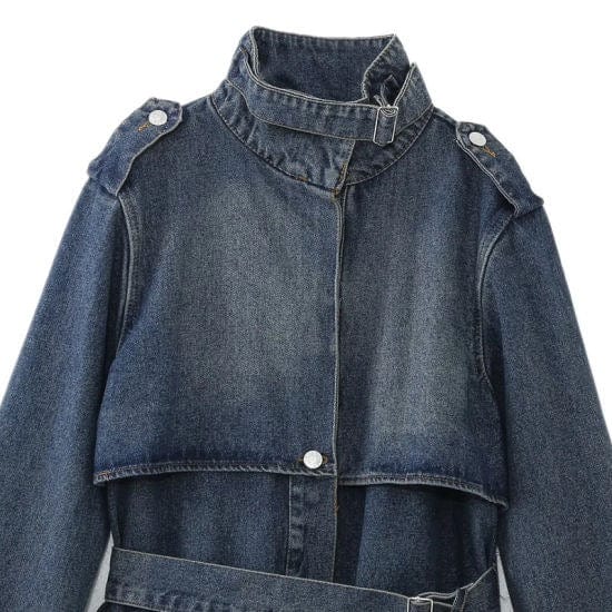 Sassy Copenhagen Jakker Denim trenchcoat jakke- Washed blue - Vera - Sassy Copenhagen (Bemærk Preorder)