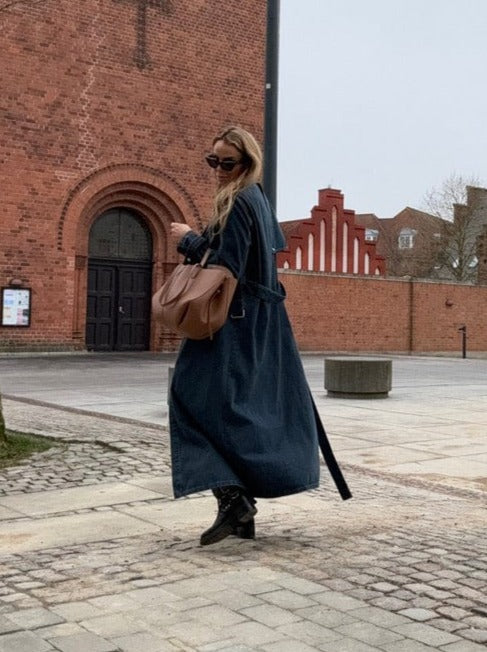 Sassy Copenhagen Jakker Denim trenchcoat jakke- Washed blue - Victoria - Sassy Copenhagen