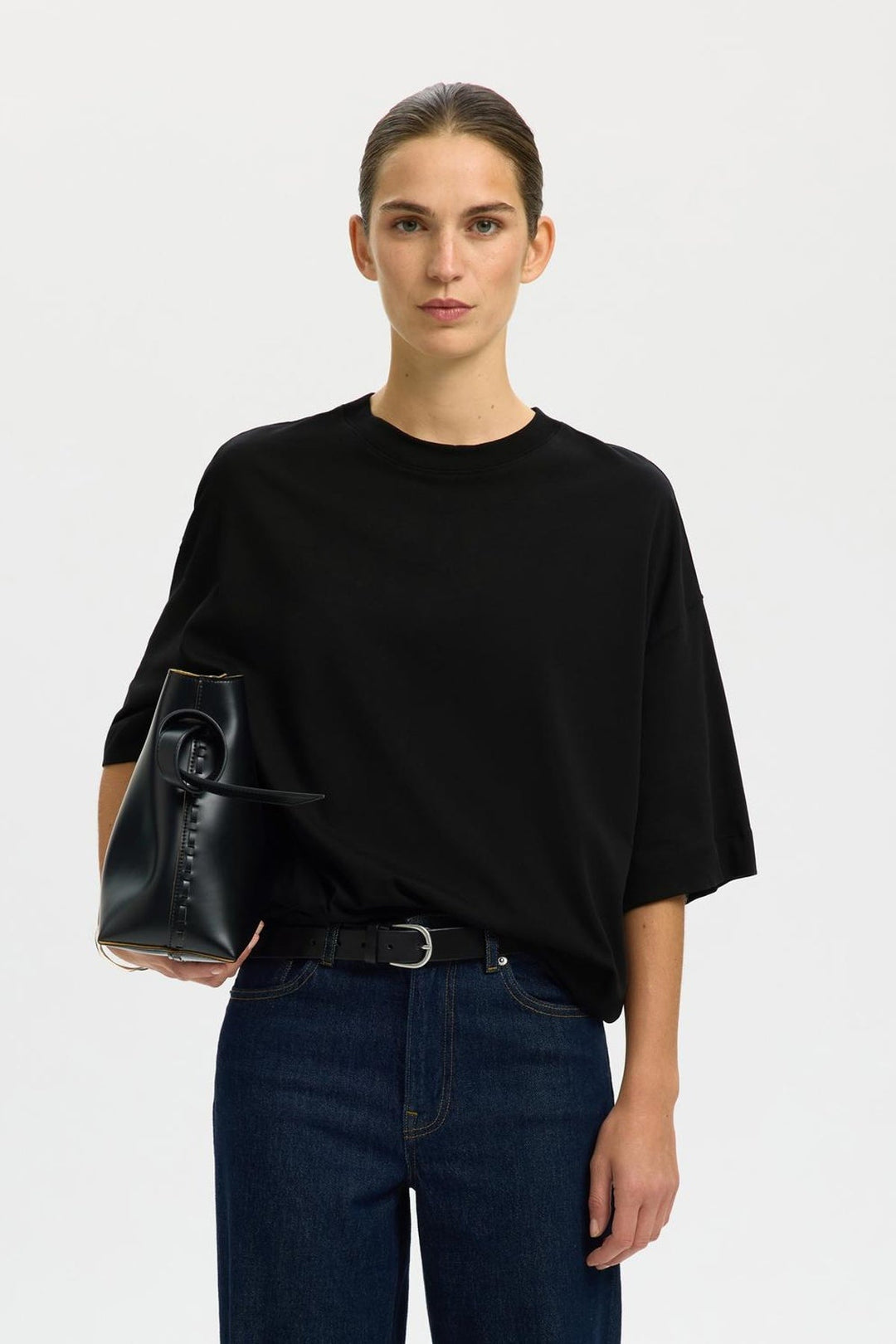 Selected Femme - T-shirt - Oversized Sort - Colwoman