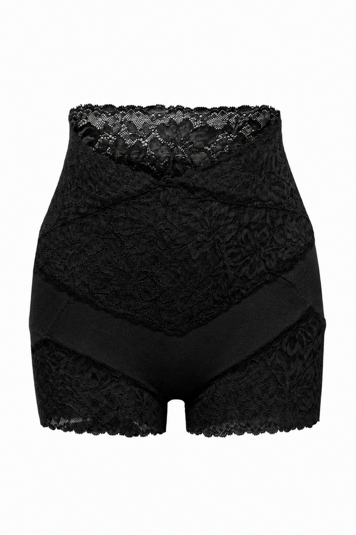 Sort shapewear fra Andcopenhagen Basics, model Fenja, med blonder og høj talje.