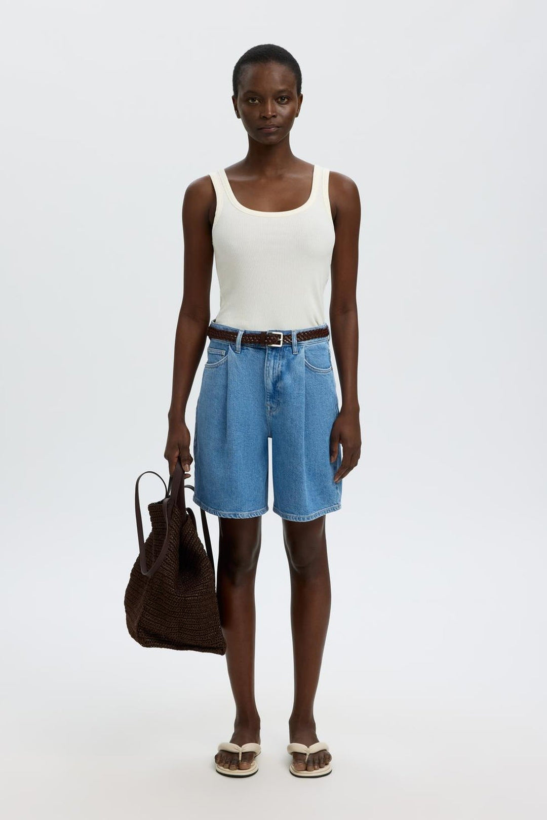 Selected Femme - Shorts - Light blue denim - Slfwide Merle