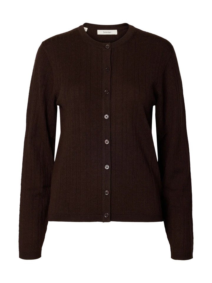Selected Femme - Cardigan - Brun - Thea - Stilkompagniet.dk