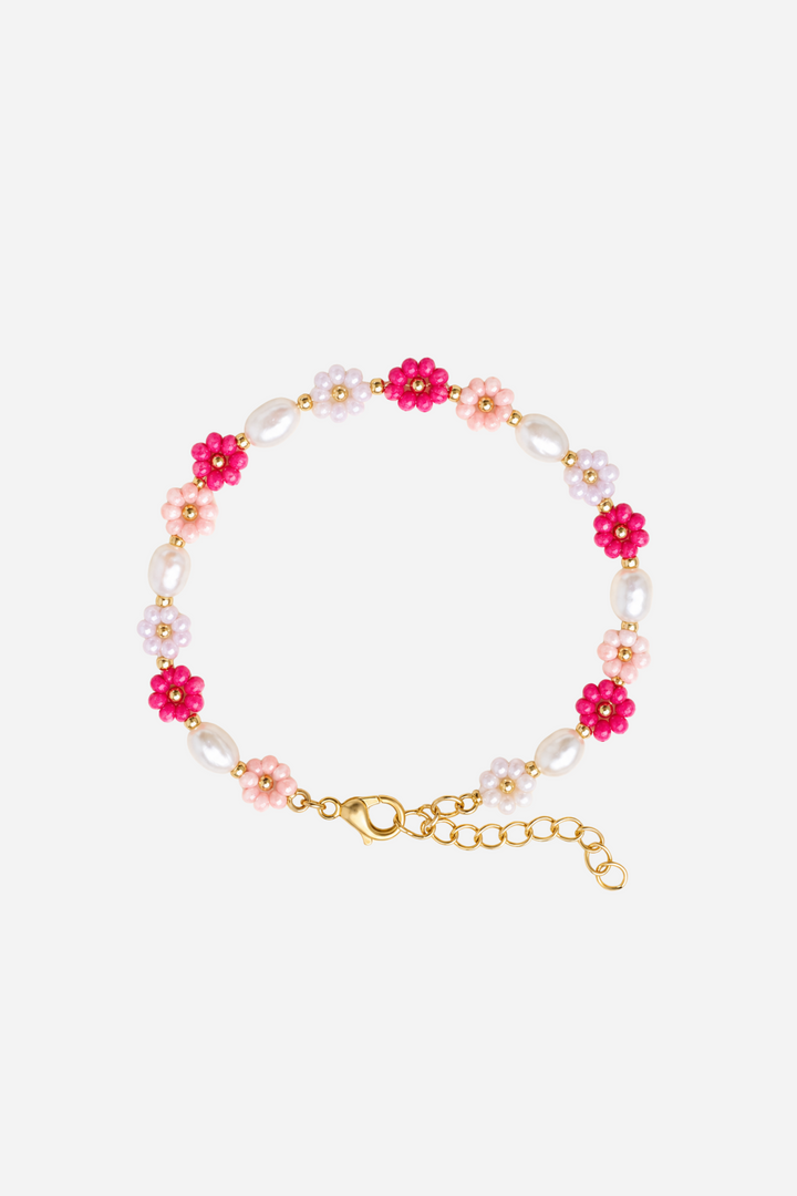 Andcopenhagen Jewelry - Perlearmbåd - Fuchsia - Holly Flowers