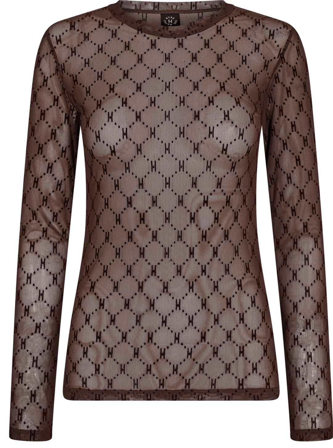 Hype The Detail Overdele HYPEtheDETAIL - 300-14 Mesh Logo Bluse - Brun Mesh