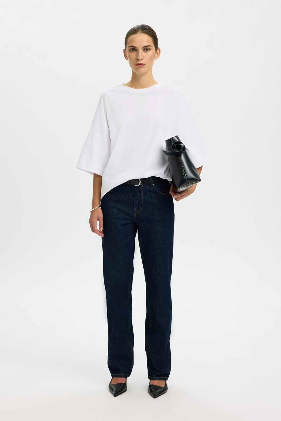 Selected Femme - T-shirt - Oversized Hvid - Colwoman