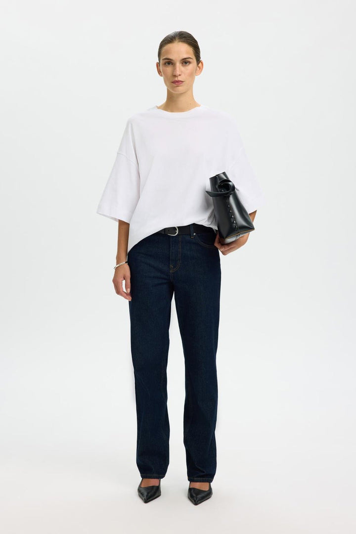Selected Femme - T-shirt - Oversized Hvid - Colwoman