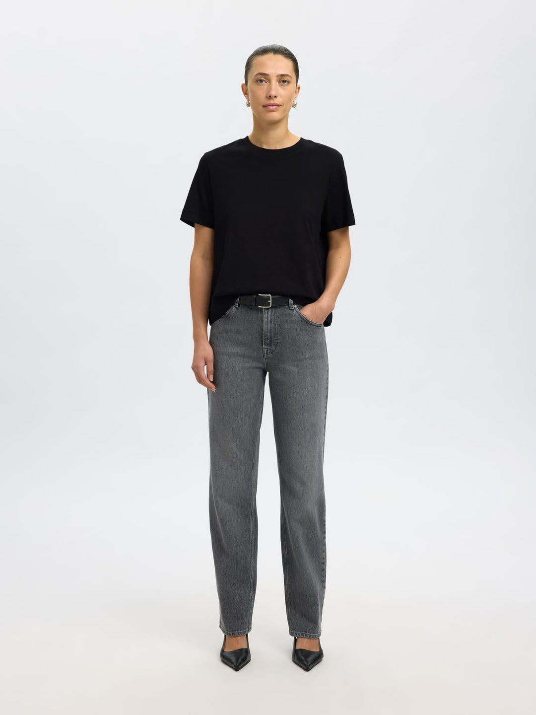 Sort boxy sort tshirt- Selected Femme Essential