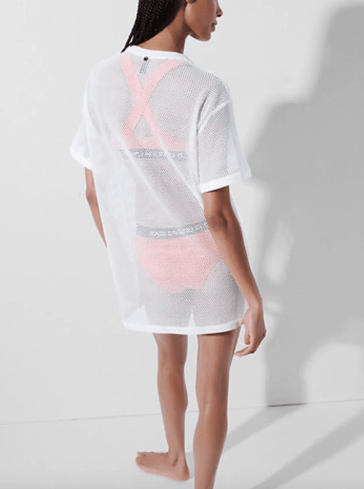 Karl Lagerfeld Overdele Hvid oversize t-shirt - Dna mesh - Karl Lagerfeld