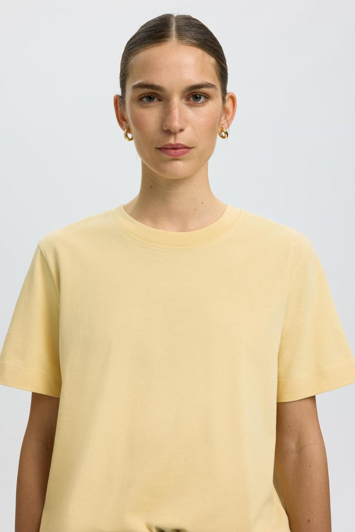 Selected Femme - T-shirt - Italian Straw - Boxy
