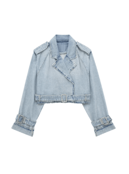 Sassy Copenhagen Jakker Kort denim jakke - Light blue - beccy - Sassy Copenhagen