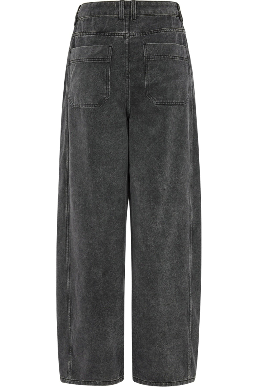 Lollys Laundry AvaLL Jeans in 18 Washed Black, featuring a straight fit and back pockets, shown in a back view.