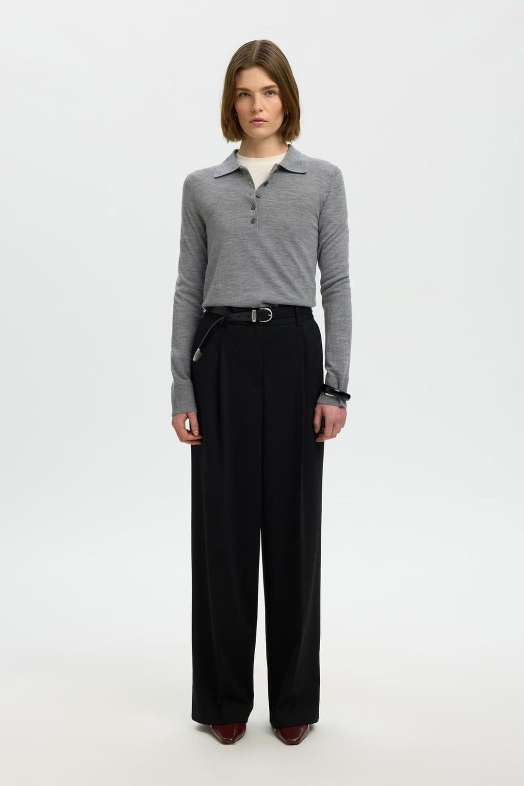 Selected Femme - Trøje - Medium grey melange - Thea