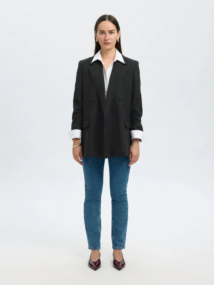 Selected Femme - Blazer - Black Wool - Elin - Stilkompagniet.dk