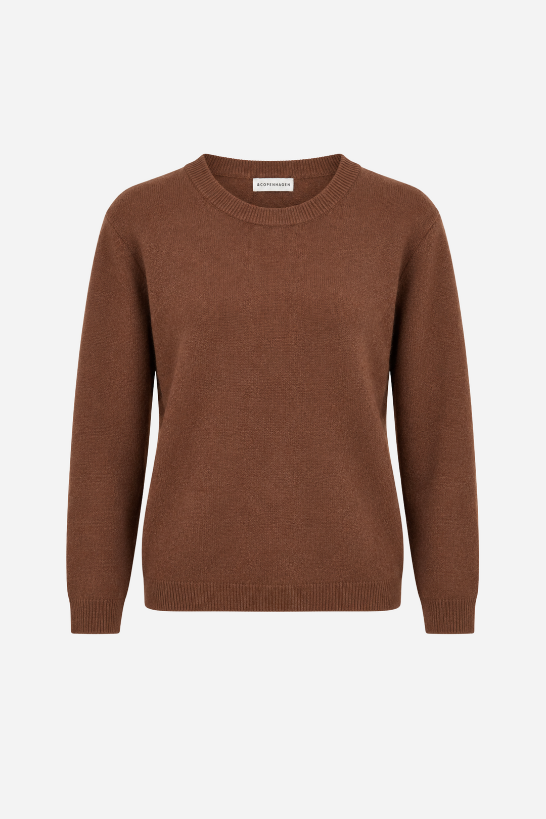 Lækker og blød cashmere-sweater fra Andcopenhagen i en smuk rødbrun nuance