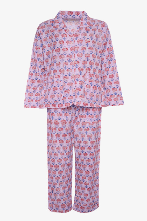 Sissel Edelbo Overdele Nattøjs sæt - Nuit pyjamas - Purple flower - Sissel Edelbo sss (Bemærk preorder)