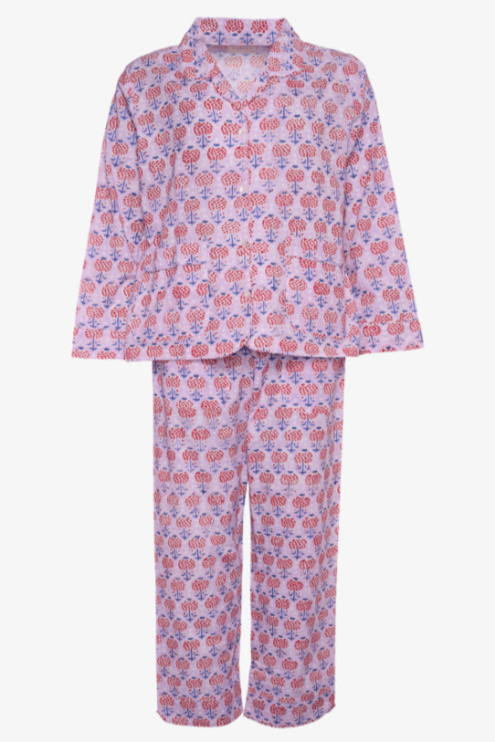 Sissel Edelbo Overdele Nattøjs sæt - Nuit pyjamas - Purple flower - Sissel Edelbo sss (Bemærk preorder)