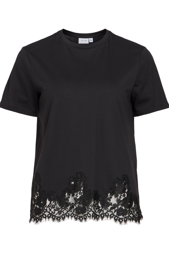 Vila - T-shirt - Black beauty - Viopella