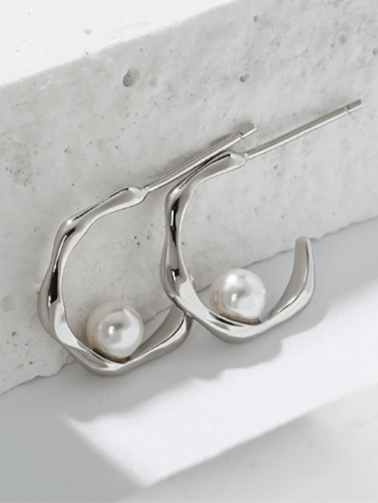 Andcopenhagen Accessories Perle hoops - Edel 925 sterling sølv - Andcopenhagen