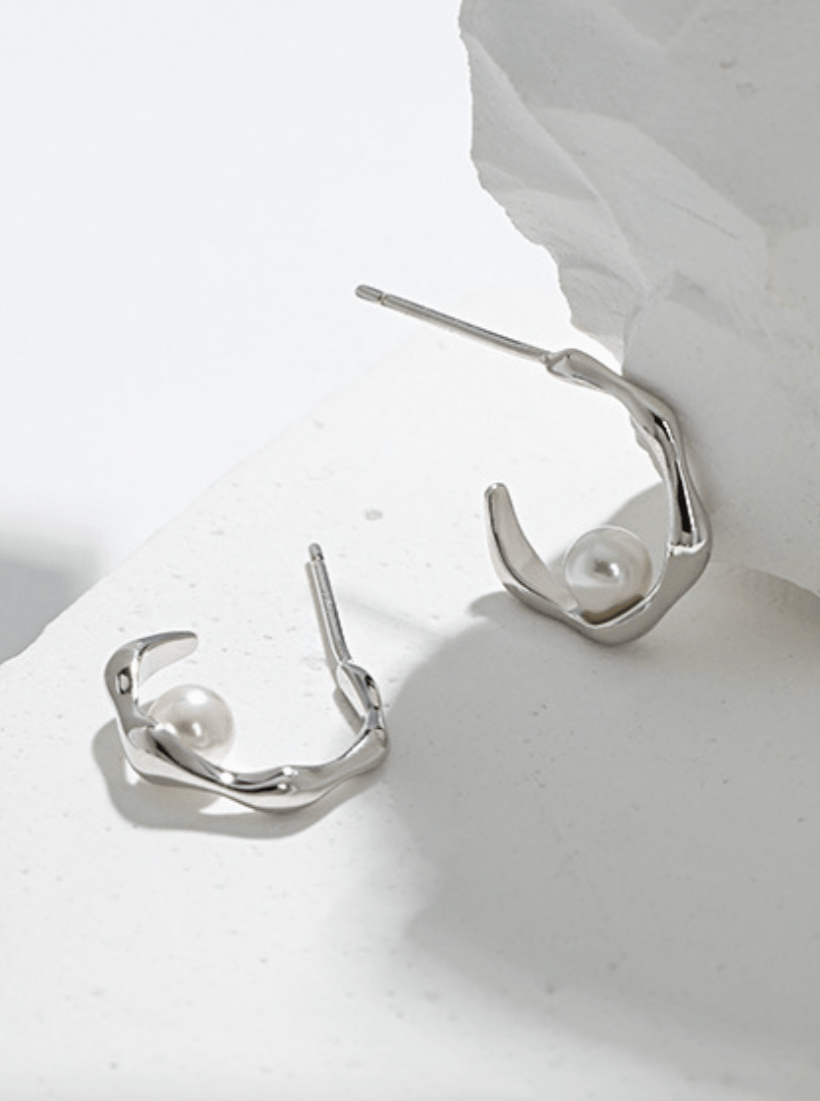 Andcopenhagen Accessories Perle hoops - Edel 925 sterling sølv - Andcopenhagen