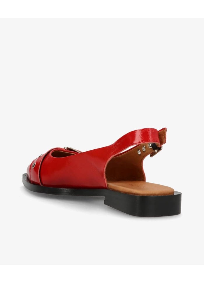 PHENUMB Sko Sandal/ballerina med spænder - Want rød lak læder - Phenumb (Bemærk Preorder)