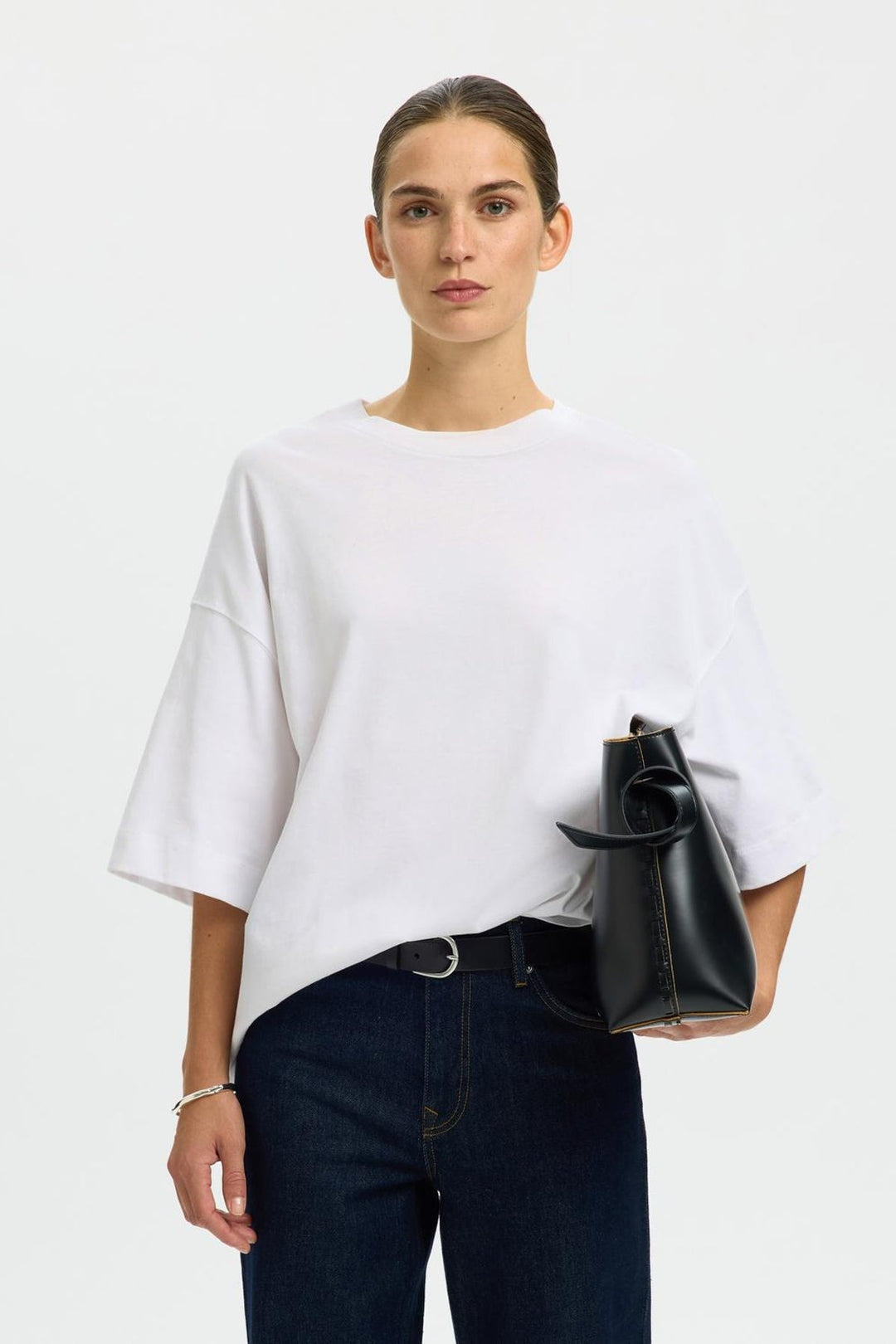Selected Femme - T-shirt - Oversized Hvid - Colwoman