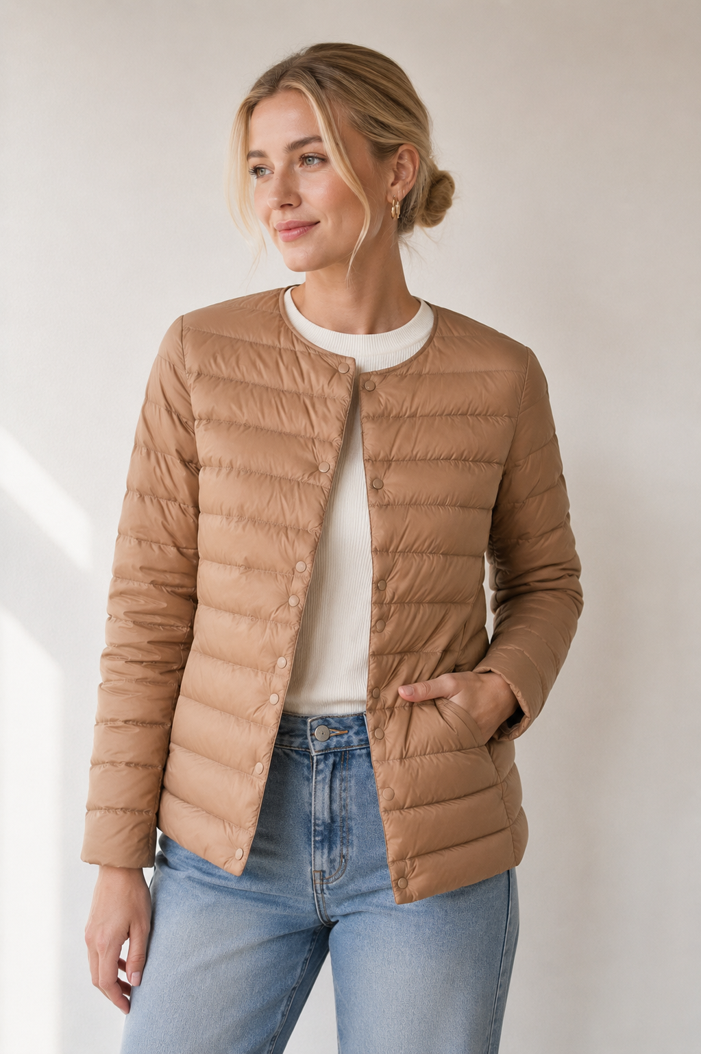 Sassy Copenhagen - Quiltet jakke - Camel - Rosalie