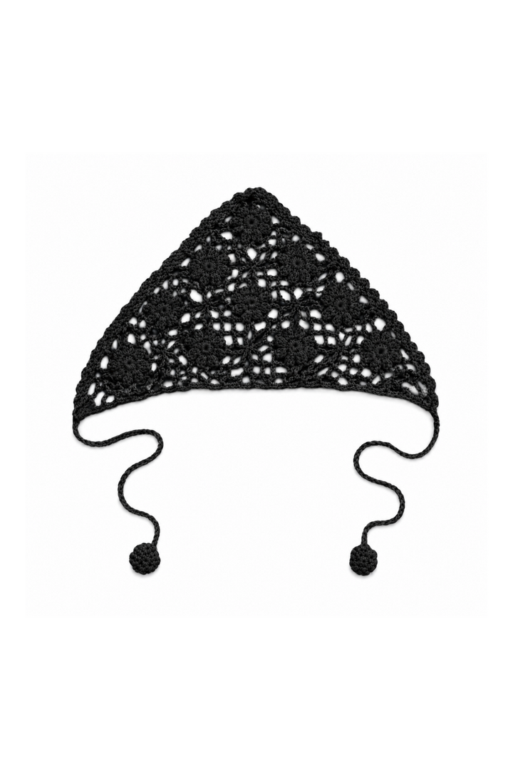 Sassy Copenhagen - Hæklet bandana - Black - Ibbi