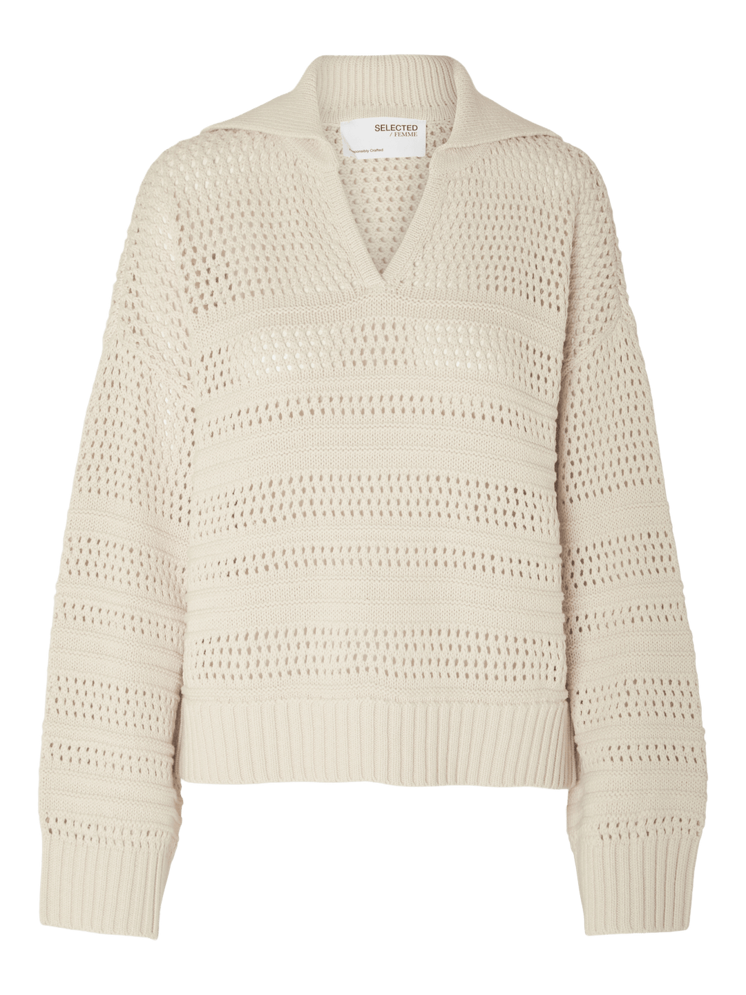 Selected Femme Overdele Strik pullover - Beige - Fina - Selected Femme