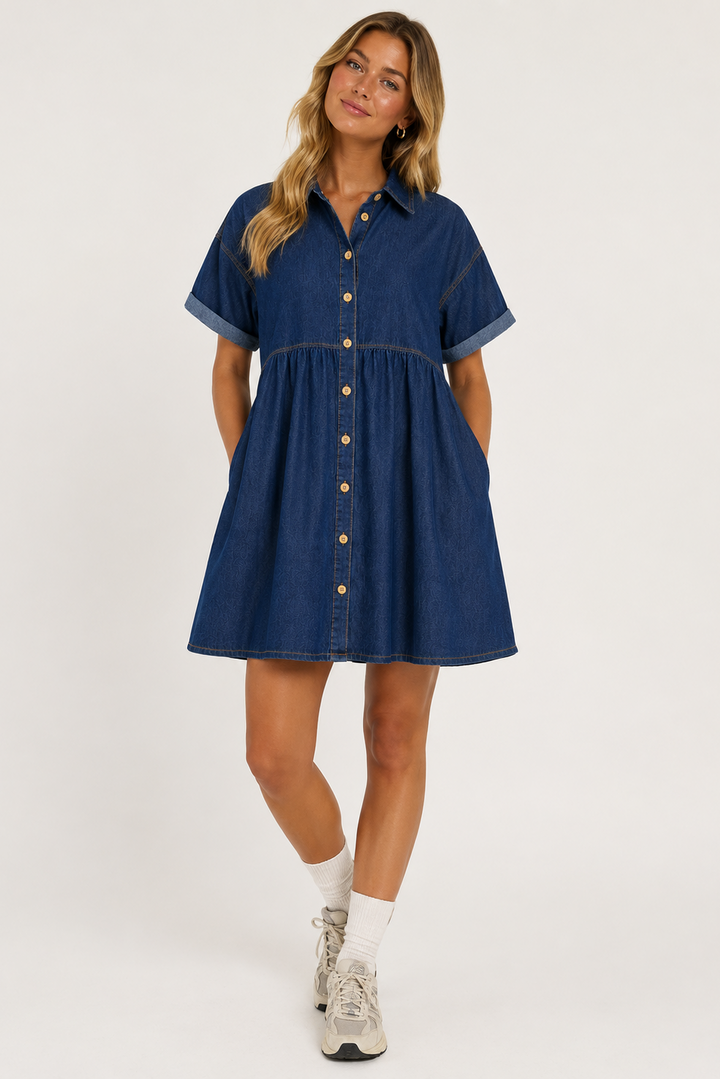 Andcopenhagen Studio - Denimkjole - Mørkeblå - Silje