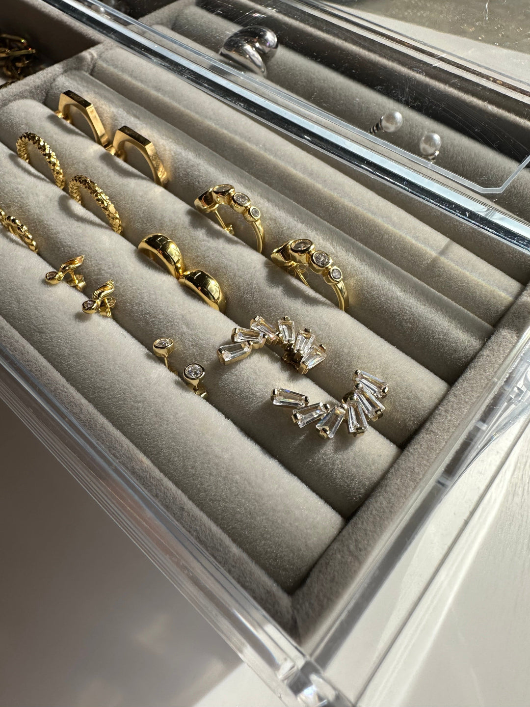 Andcopenhagen Jewelry - Smykke organizer Sally  - 3 skuffer med velour bakker - Plexiglas