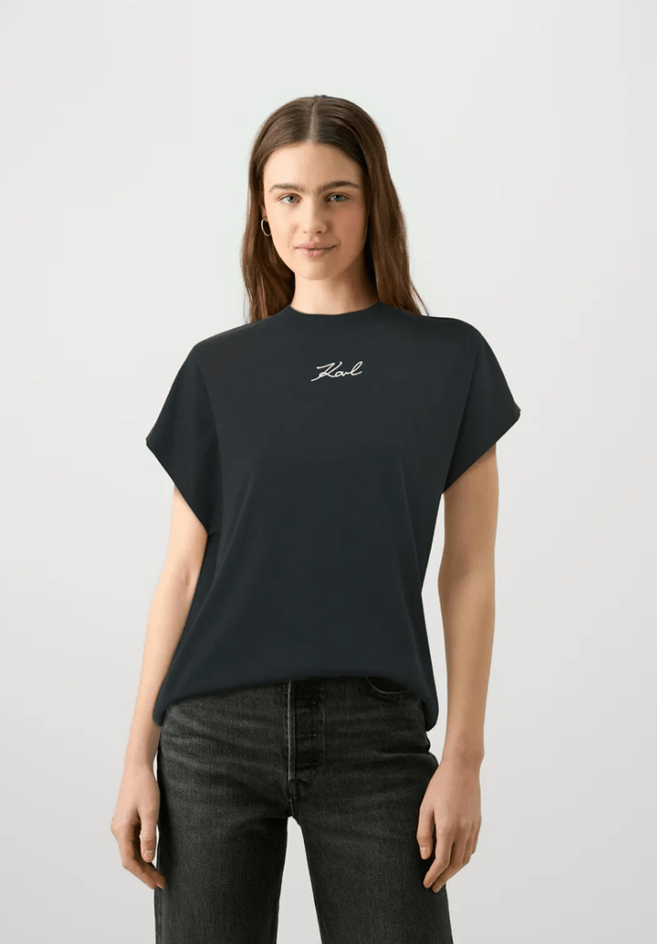 Karl Lagerfeld t-shirts & toppe T-shirt - Sort - Signature t-shirt - Karl Lagerfeld