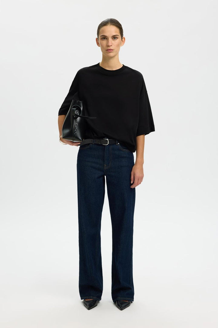 Selected Femme - T-shirt - Oversized Sort - Colwoman