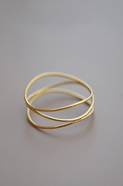 Andcopenhagen Smykker Twistet ring -  Lea - Guldbelagt - Andcopenhagen (Bemærk preorder)