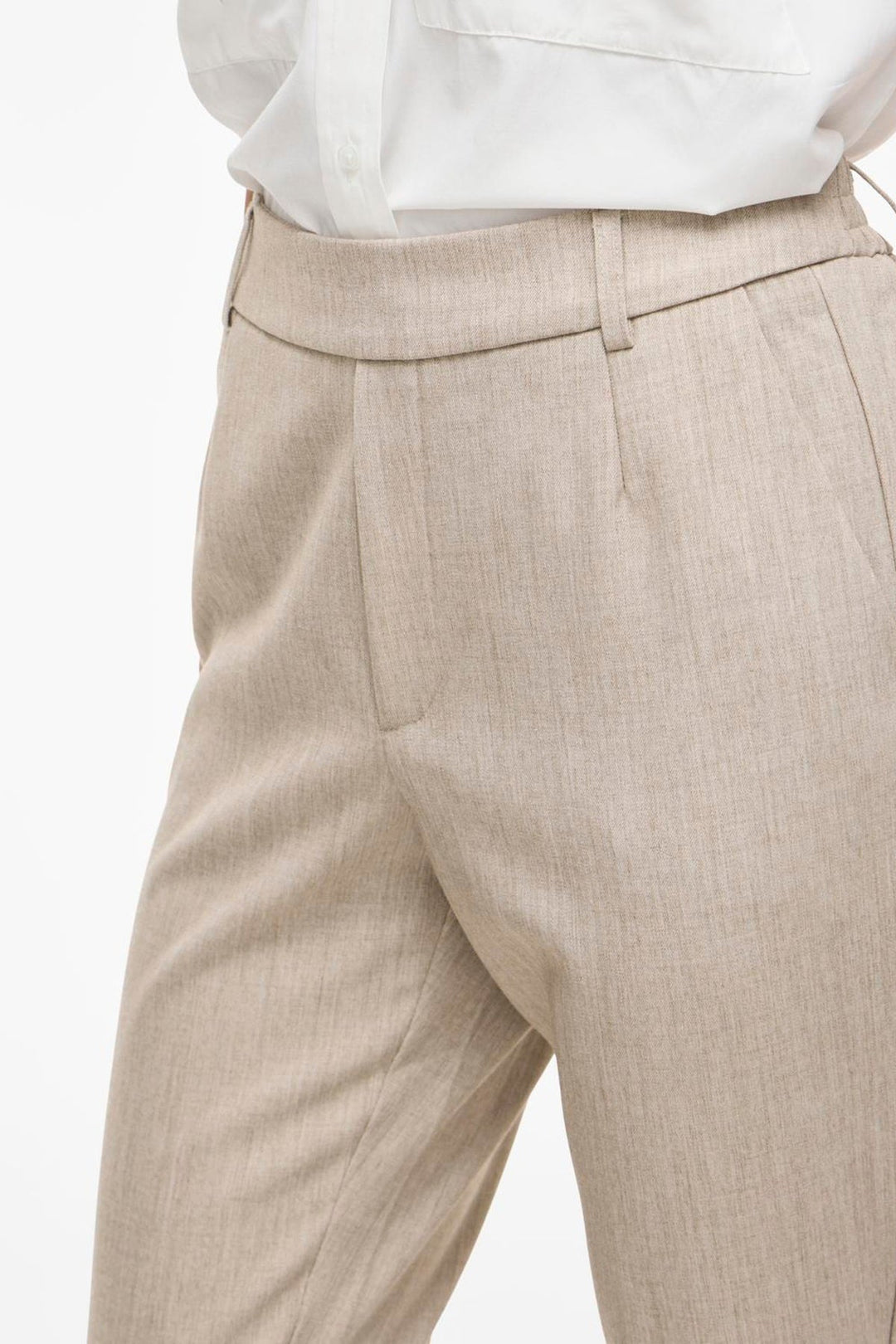 Vila - Bukser - Natural Melange - Vivarone Slim